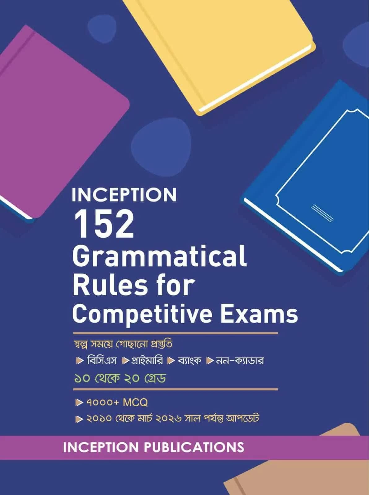INCEPTION 152 Grammatical Rules for Competitive Exams