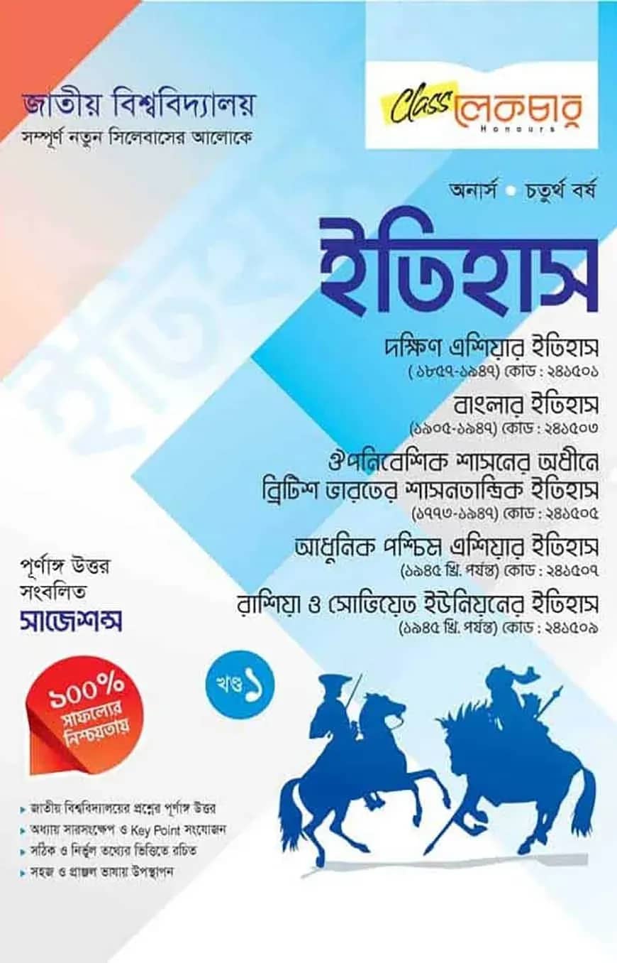ইতিহাস পার্ট ১ অনার্স ৪র্থ বর্ষ ( জাতীয় বিশ্ববিদ্যালয় )